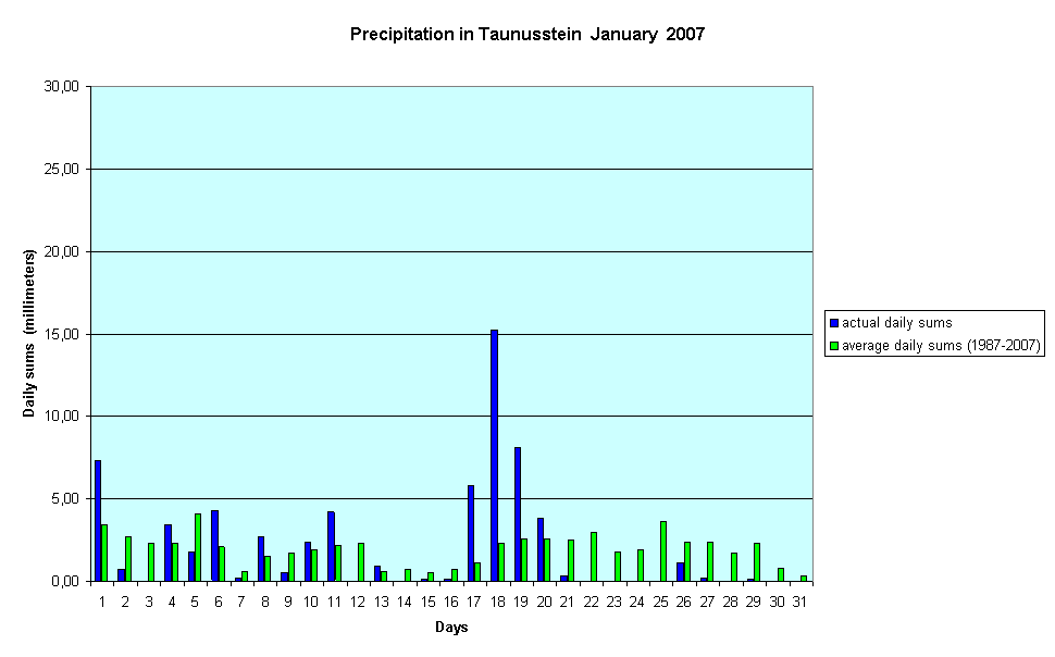 Precipitation in Taunusstein  January  2007