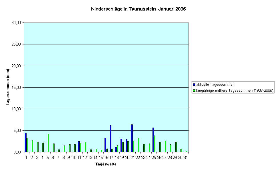 Niederschlge in Taunusstein  Januar  2006