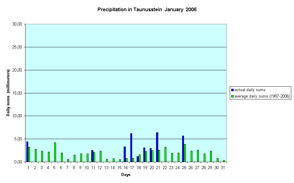 Precipitation in Taunusstein  January  2006